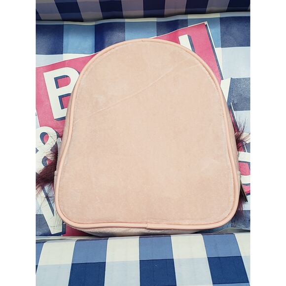 BBW Soft Fuzzy Fur Pink Owl w. Fur Wing Travel Carry All Cosmetic Bag - Picture 2 of 3